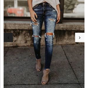 VICI Universal Distressed Frayed Skinny Jean